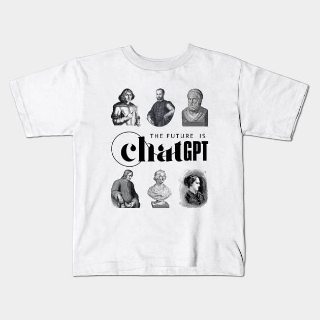 When the Past Meets the Future - ChatGPT and Ai Kids T-Shirt by therednox